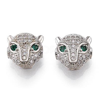 Brass Micro Pave Cubic Zirconia Beads ZIRC-S053-YS014G-4-1