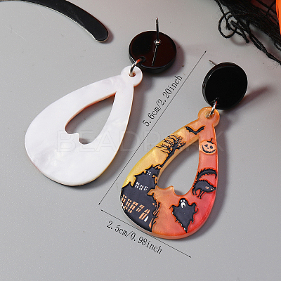 Acrylic Dangle Stud Earrings MA8781-3-1