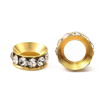 Brass Rhinestone Spacer Beads RSB301-G-1
