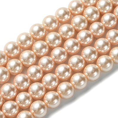 Eco-Friendly Glass Pearl Beads Strands HY-A008-8mm-RB092-1