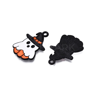 Halloween Theme Spray Painted Alloy Enamel Pendants ENAM-T020-09F-1
