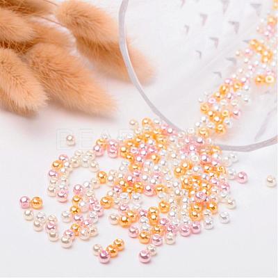 Barely Pink Mix Pearlized Glass Pearl Beads HY-X006-4mm-01-1