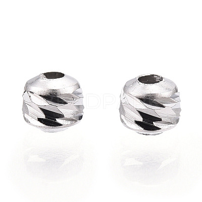 Rhodium Plated 925 Sterling Silver Beads STER-T004-78P-2.5mm-1
