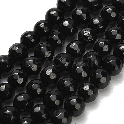 Natural Black Tourmaline Beads Strands G-H329-D02-4mm-1