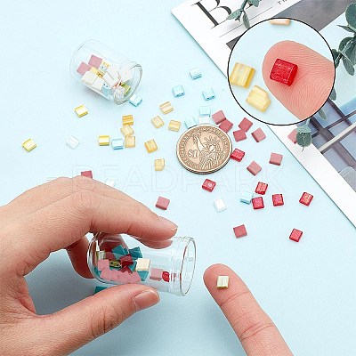 500Pcs 10 Colors 2-Hole Glass Seed Beads SEED-CN0001-03-1