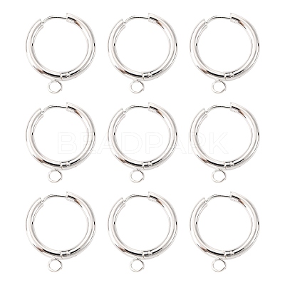 201 Stainless Steel Huggie Hoop Earring Findings STAS-P283-01F-S-1