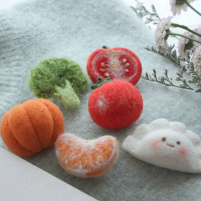 18Pcs 6 Colors DIY Wool Roving DIY-SP0005-70C-1