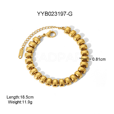 European Style 304 Stainless Steel Link Chain Bracelet for Women HM2215-10-1