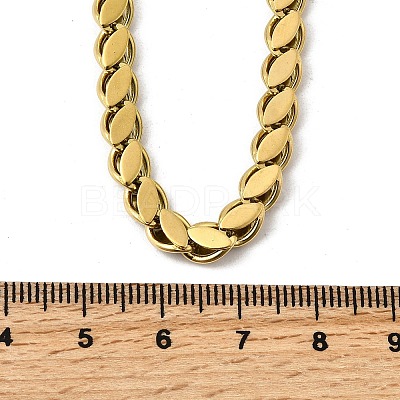 304 Stainless Steel Horse Eye Twisted Chain Necklaces for Women Men NJEW-A046-01G-1