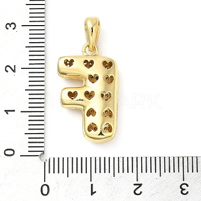 Brass Micro Pave Cubic Zirconia Pendants KK-E061-03G-06-1