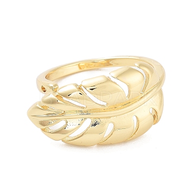 Rack Plating Brass Open Cuff Rings RJEW-M168-11G-1