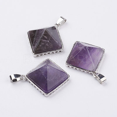 Natural Amethyst Pendants G-E442-02F-1