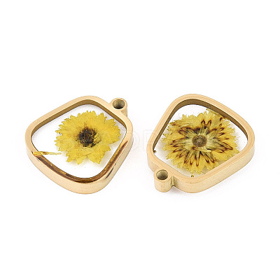 304 Stainless Steel Epoxy Resin Pendants STAS-T072-28-1