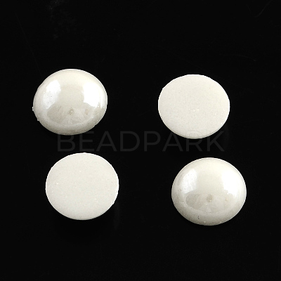 Pearlized Plated Opaque Glass Cabochons X-PORC-S801-5mm-M-1