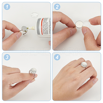 DIY Blank Adjustable 304 Stainless Steel Finger Rings Making Kits DIY-AN0001-22-1