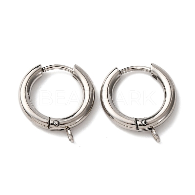 201 Stainless Steel Hoop Earring Findings STAS-D379-06D-P-1