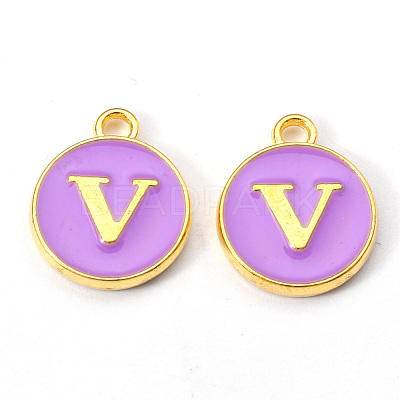 Golden Plated Alloy Enamel Charms X-ENAM-S118-10V-1