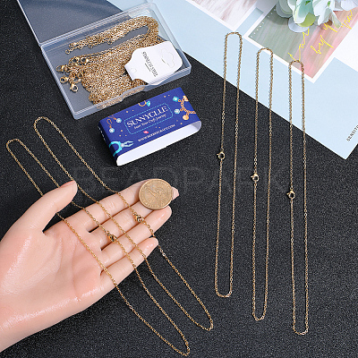 20Pcs PVD Vacuum Plating 304 Stainless Steel Cable Chain Necklaces Set STAS-SC0006-22G-1