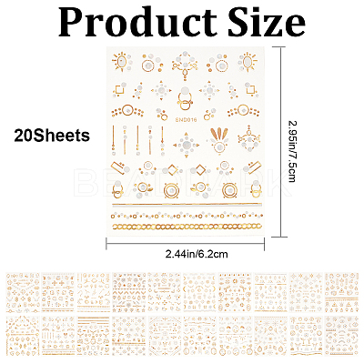 3D Bronzing Moon Sun Star Nail Art Stickers DIY-WH0449-47-1
