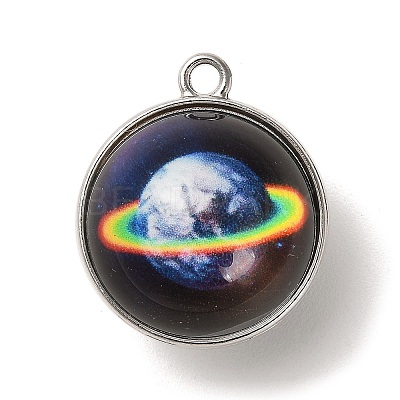Galaxy Theme Luminous Glass Ball Pendants GLAA-D021-01P-10-1
