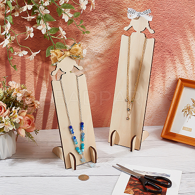 2 Bags 2 Styles Cute Girl Shaped Wood Hair Clip Holders ODIS-PH0001-93-1