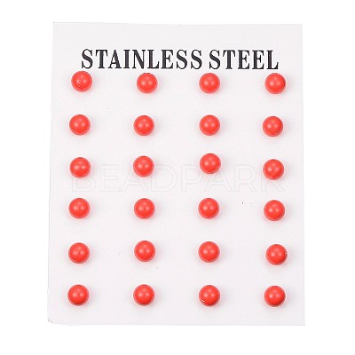 Tarnish Resistant 304 Stainless Steel Spray Painted Stud Earrings LS-EJEW-H353-07-C-1