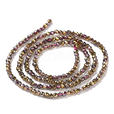 Transparent Electroplate Glass Beads Strands GLAA-H021-01A-HP07-1