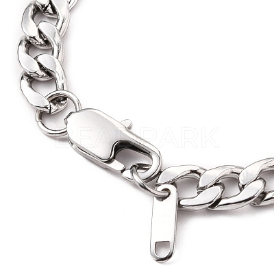 Tarnish Resistant Women' s Fashionable 304 Stainless Steel Cuban Link Chain Bracelets X-BJEW-JB05657-01-1