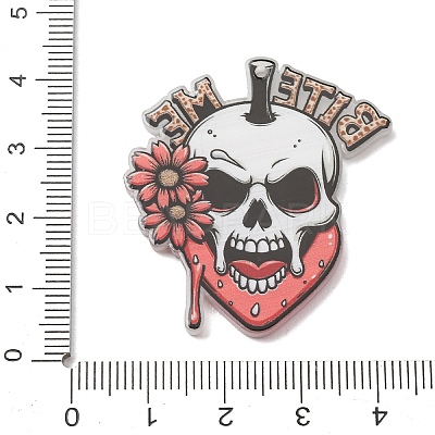 Halloween Luminous Printed Transparent Acrylic Pendants OACR-B055-01D-1
