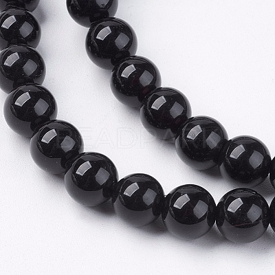 Natural Black Onyx Beads Strands LS-G-H1567-6MM-1