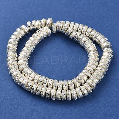 Electroplated Natural Lava Rock Beads Strands G-I360-A04-04-1