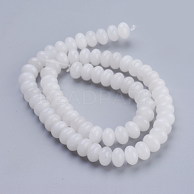 Natural White Jade Beads Strands G-P354-18-8x5mm-1