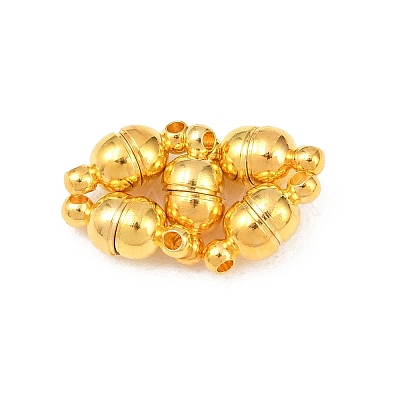 Round Brass Magnetic Clasps with Loops KK-D331-G-1