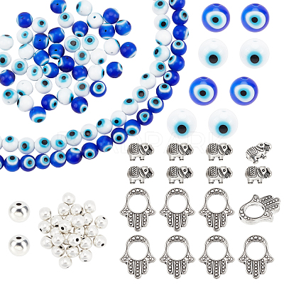 DIY Evil Eye Beads Making Finding Kit DIY-PH0006-35-1