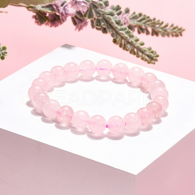 Natural Rose Quartz Beaded Stretch Bracelets B072-1-1