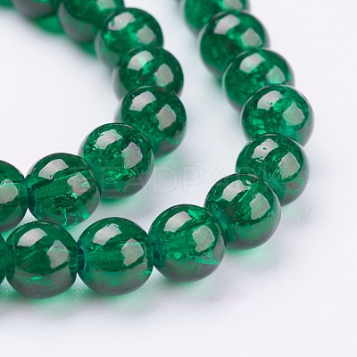 Spray Painted Crackle Glass Beads Strands CCG-Q001-6mm-17-1
