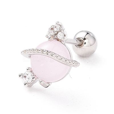 Planet Cat Eye Stud Earrings for Women EJEW-A065-02P-1