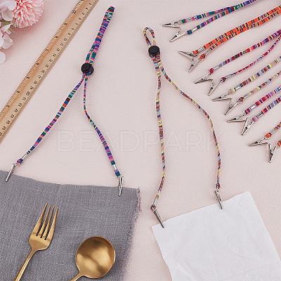 8Pcs 4 Colors Ethnic Style Cotton Cord Napkin Clip AJEW-FG0005-37-1