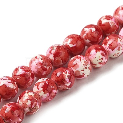Synthetic Turquoise Dyed Camouflage Beads Strands G-E594-24L-A-1