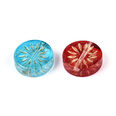 Baking Paint Transparent Glass Beads DGLA-N018-19-1