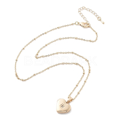 Clear Cubic Zirconia Locket Necklaces NJEW-A036-01A-1