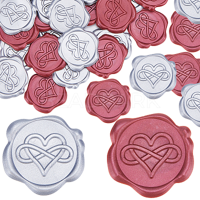50Pcs 2 Styles Adhesive Wax Seal Stickers DIY-CP0009-10A-1
