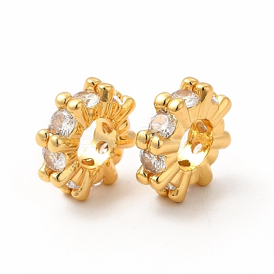 Brass Glass Spacer Beads X-KK-A178-06G-1