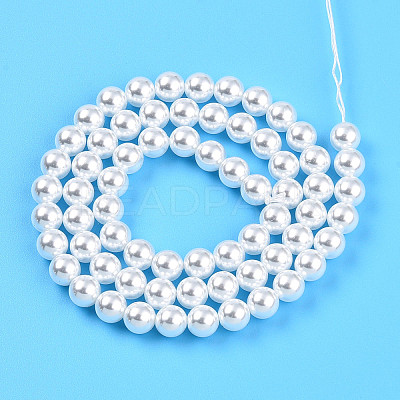Baking Paint Pearlized Glass Pearl Bead Strands HY-N002-6mm-A12-1