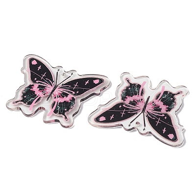 Transparent Printed Acrylic Pendants X-TACR-P005-02B-1