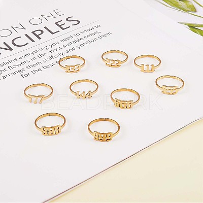 Number Pendant Necklace & Open Cuff Ring JX199A-1