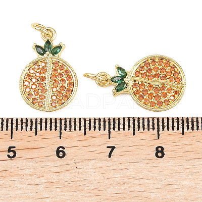 Brass Micro Pave Cubic Zirconia Charms KK-C250-03B-1