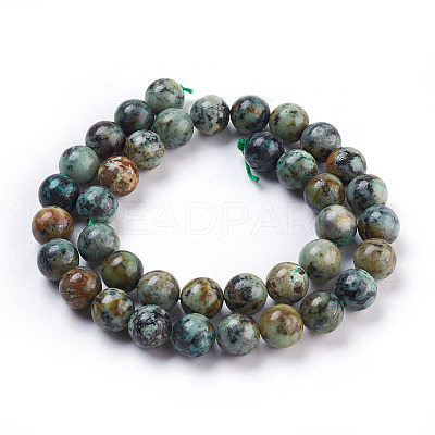 Natural African Turquoise(Jasper) Beads Strands TURQ-G037-10mm-1