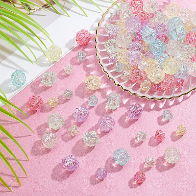 96Pcs 2 Style Transparent Acrylic Beads TACR-AR0001-06-1