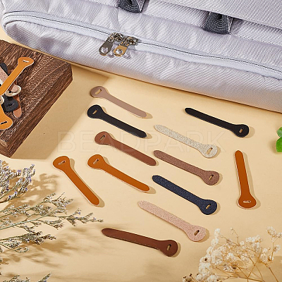40Pcs 4 Colors Cowhide Zipper Puller Head PURS-GF0001-08-1